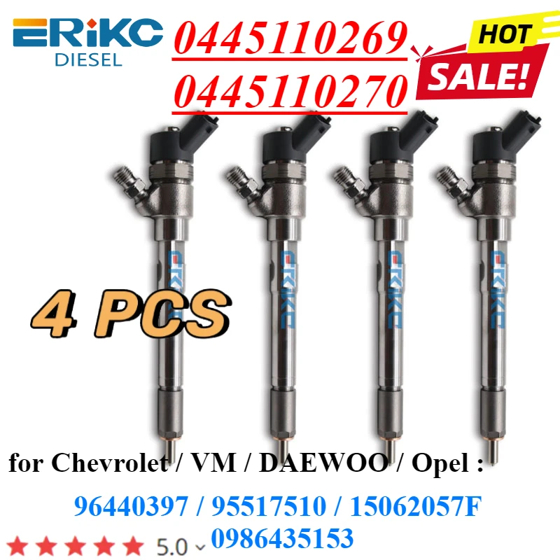 4PC 0445110269 0445110270 Common Rail Injector 0986435153 Diesel Engine Nozzle For Chevrolet OPEL VM 96440397 15062057F 95517510