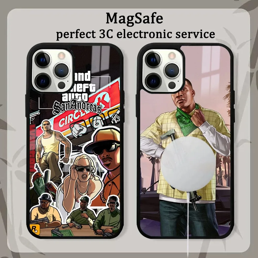 Cool Luxury G-Grand Theft Auto GTA Shockproof Phone Case For iPhone 15 14 13 12 11 Pro Max Plus Mini Mirror Magnetic Cover