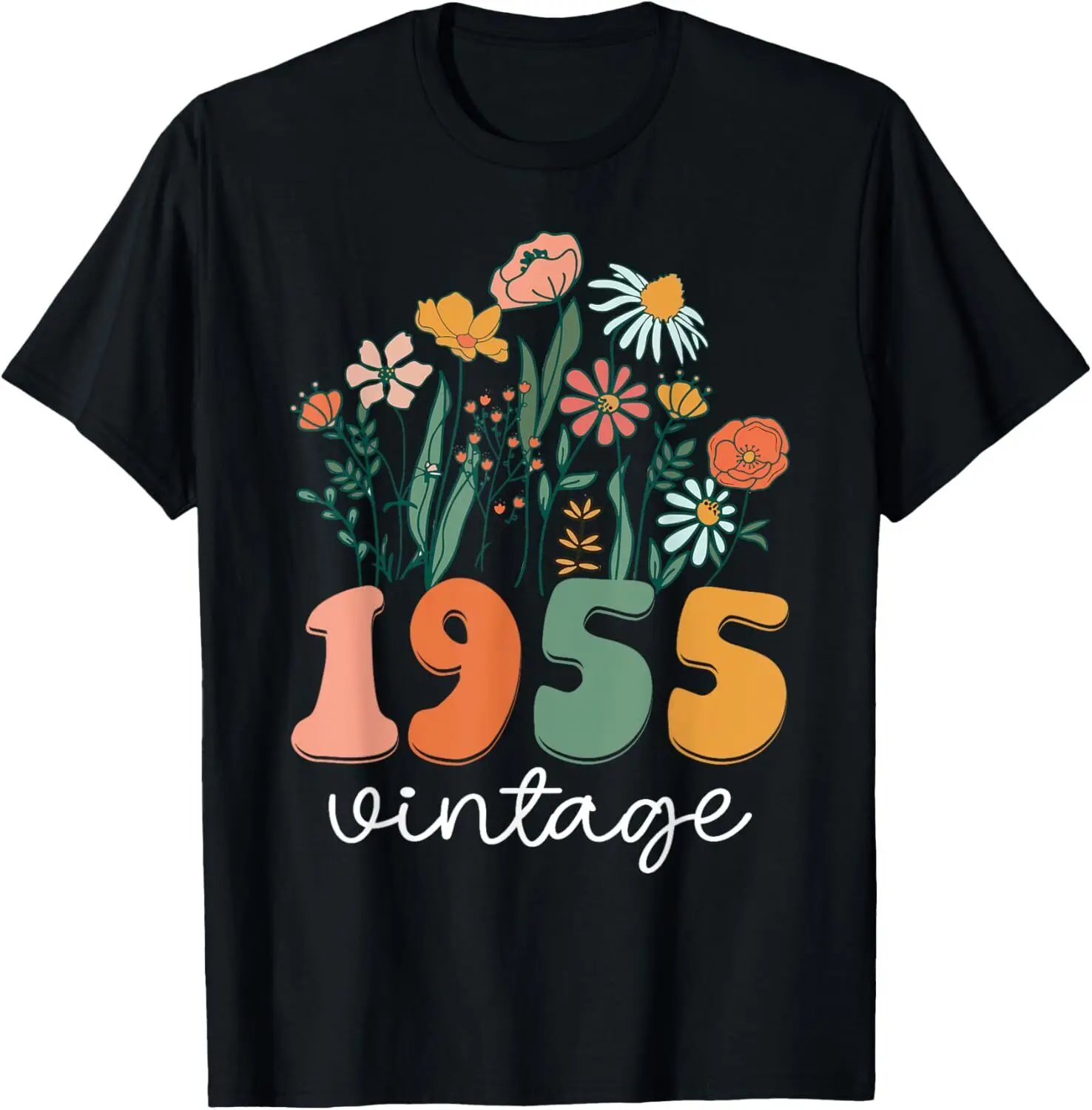 68 Years Old Vintage 1955 68th Women Birthday Wildflower T-Shirt Hoodie