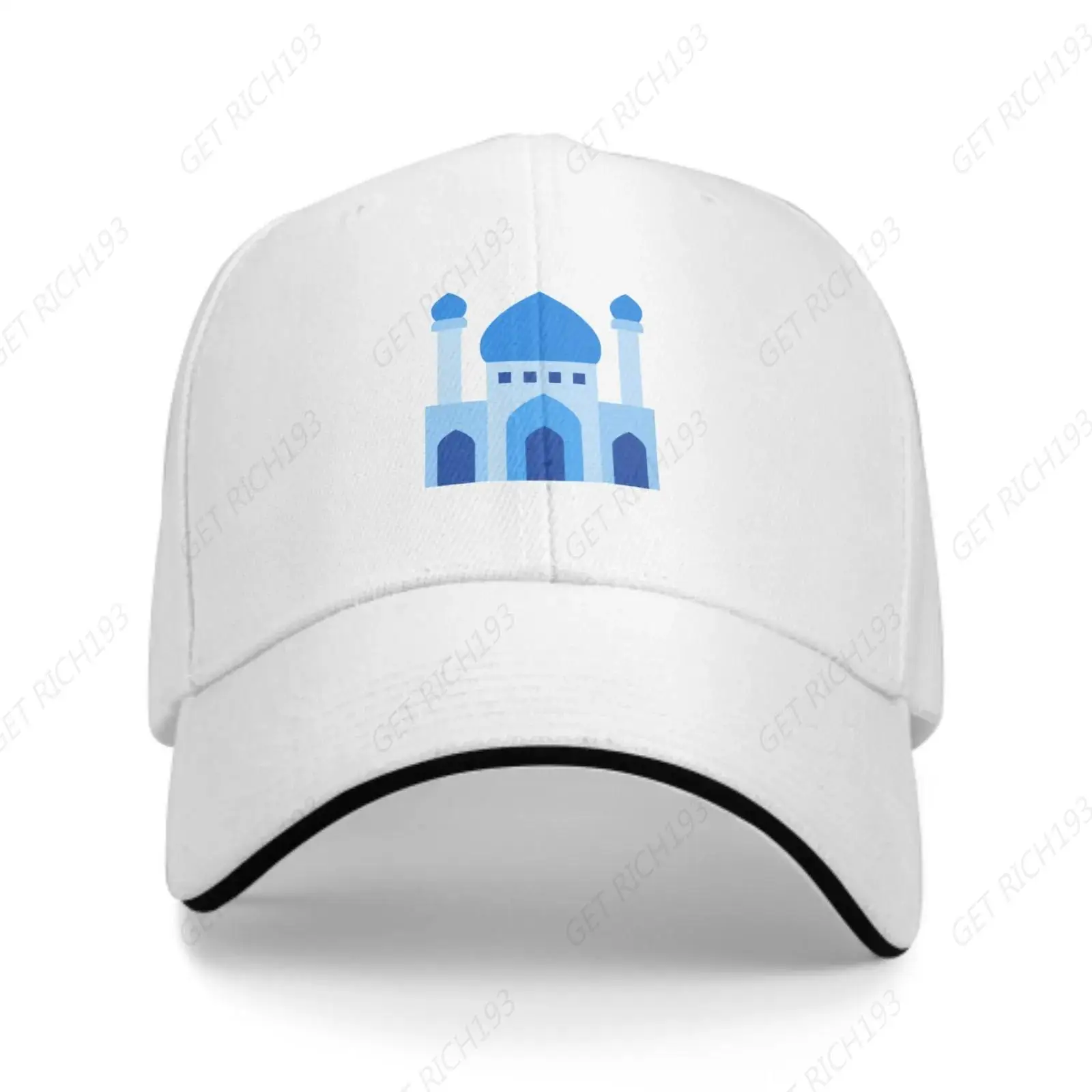 

Mosque Adjustable Women Men Back Closure Caps Washed Sandwich Caps Sports Outdoor Baseball Hat