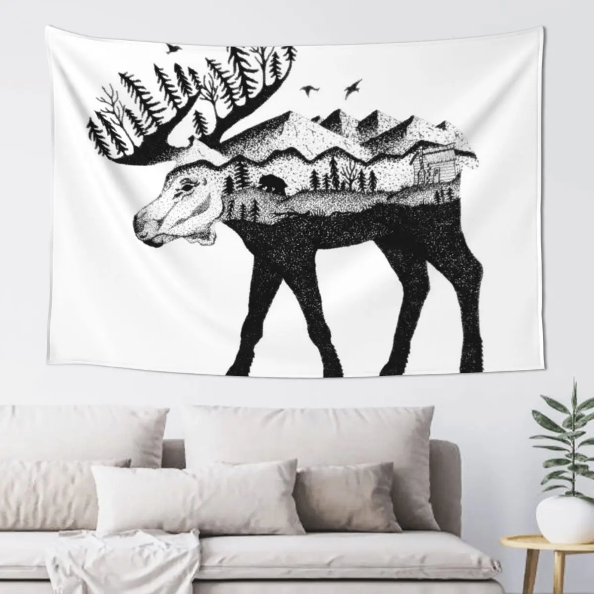 

Moose Tapestry Hanging Wall Room Design Tapestry