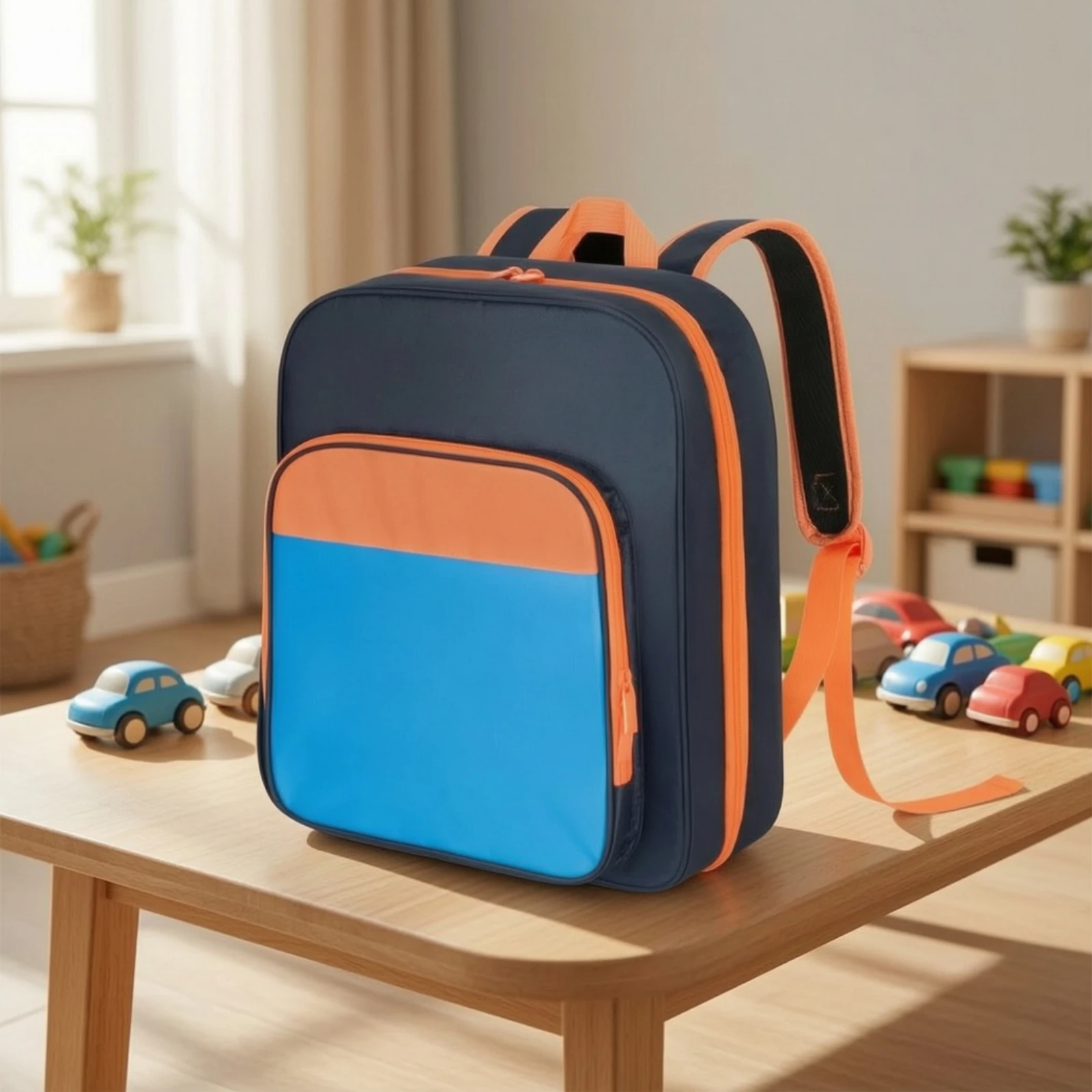 Toy Storage Backpack Portable Backpack with Transparent Pocket Storage Bag with Transparent Pocket Long-Lasting for Children