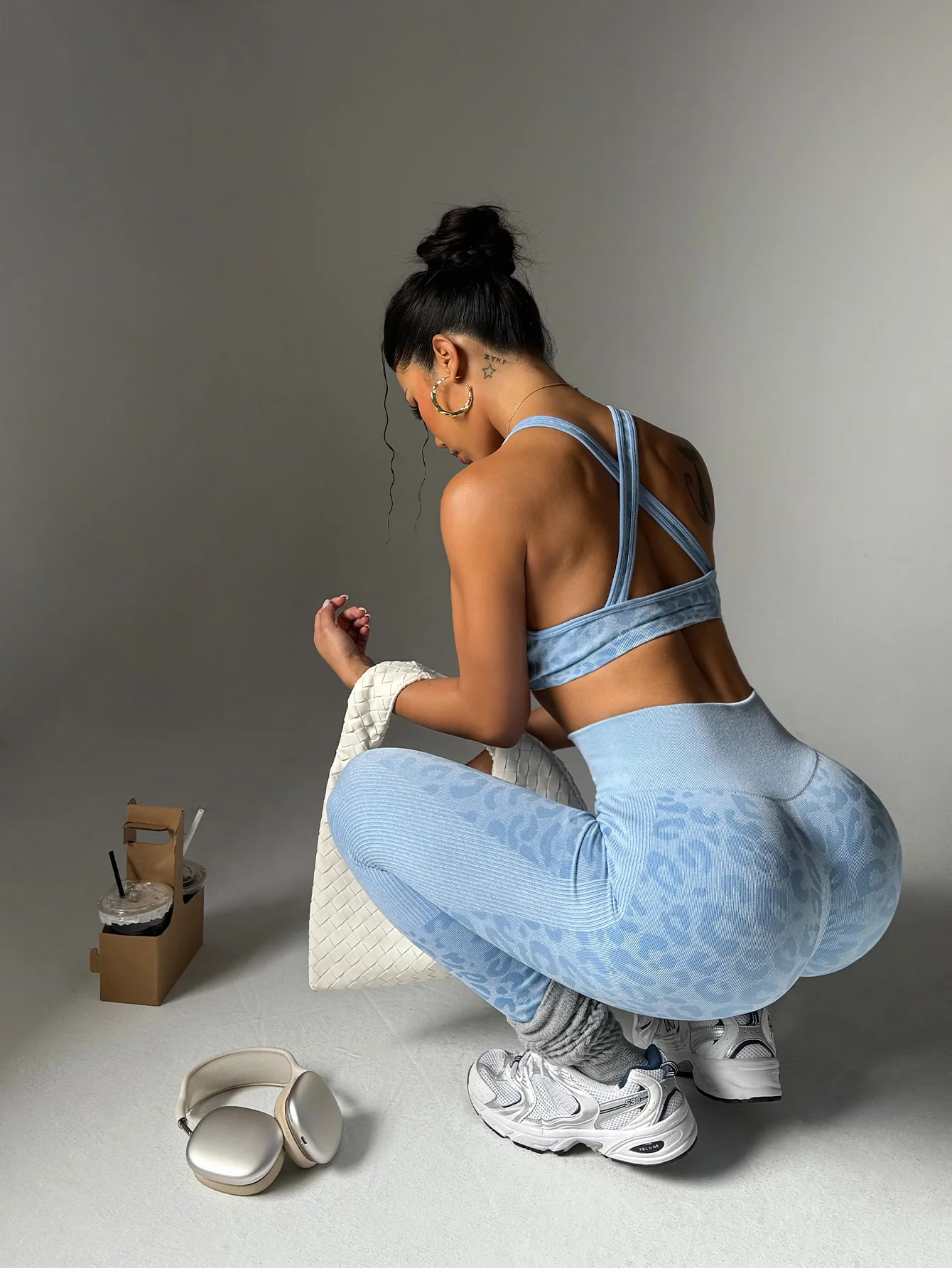 New Leopard Print Sport Suit Women's Sexy Yoga Bra and Long Pants Fitness and running sportswear Seamless Breathable Sportswear