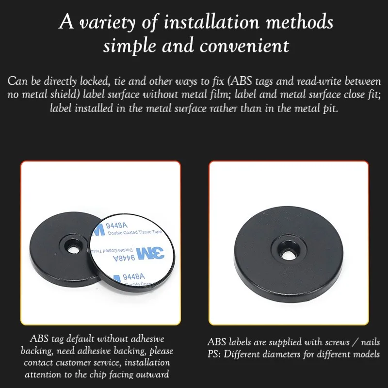 10Pcs FT-D40 Patrol Tag Uhf 915M Anti-Metalen Ronde Abs Passieve Rfid Patrouille Punt Uhf