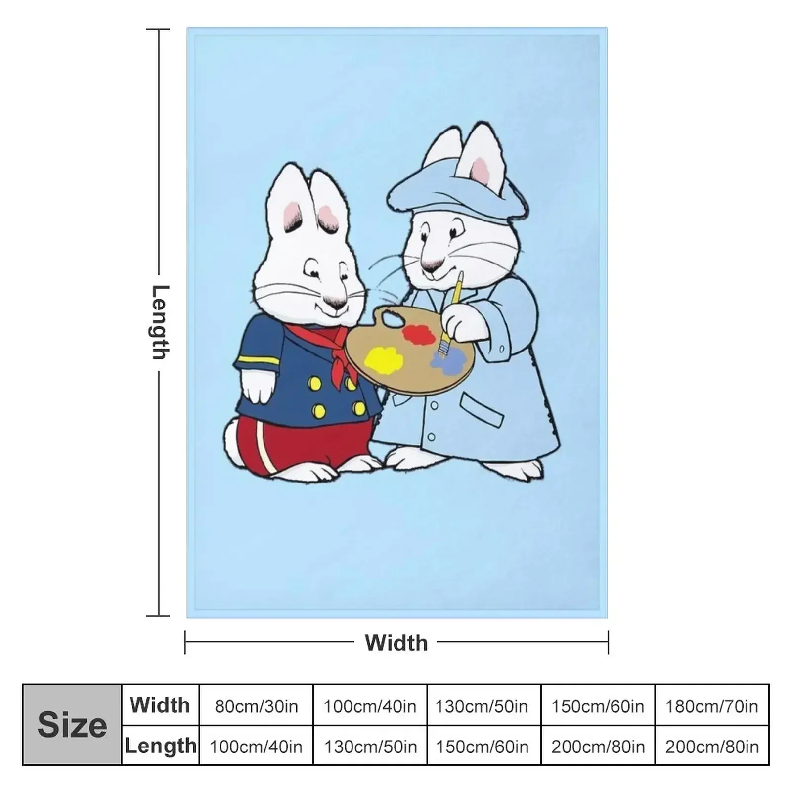 Max and ruby bunny artists Throw Blanket couch cozy soft plush fuzzy picnic outdoor blanket