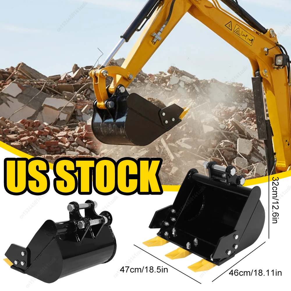 

Narrow Digging Bucket for Mini Excavators Attachments Hole Diameter 0.98in Span 3.46in Bucket Metal Trenching Digger with Teeth