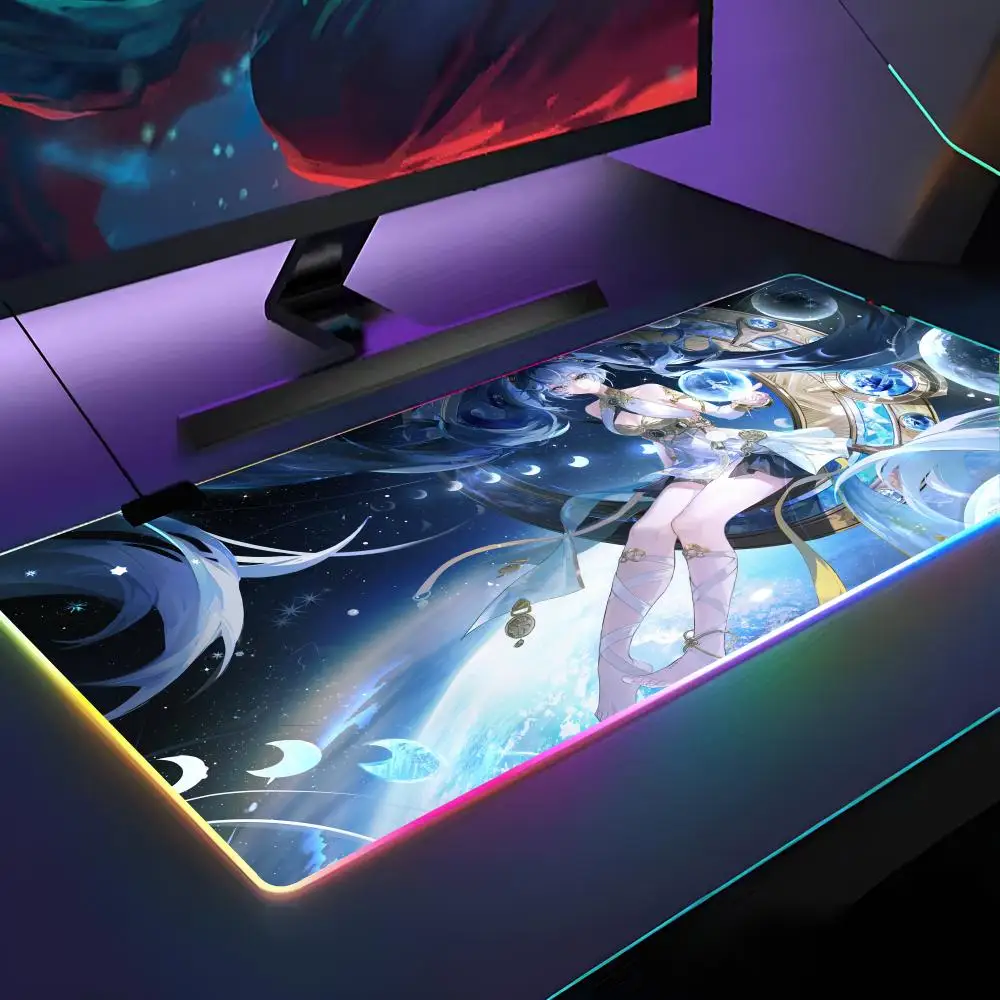 

Luno Wuthering Waves WuWa Mouse Pad RGB Backlit Mouse Pad Laptop Mouse Pad Laptop Gamer Computer Desk Gaming Accessories