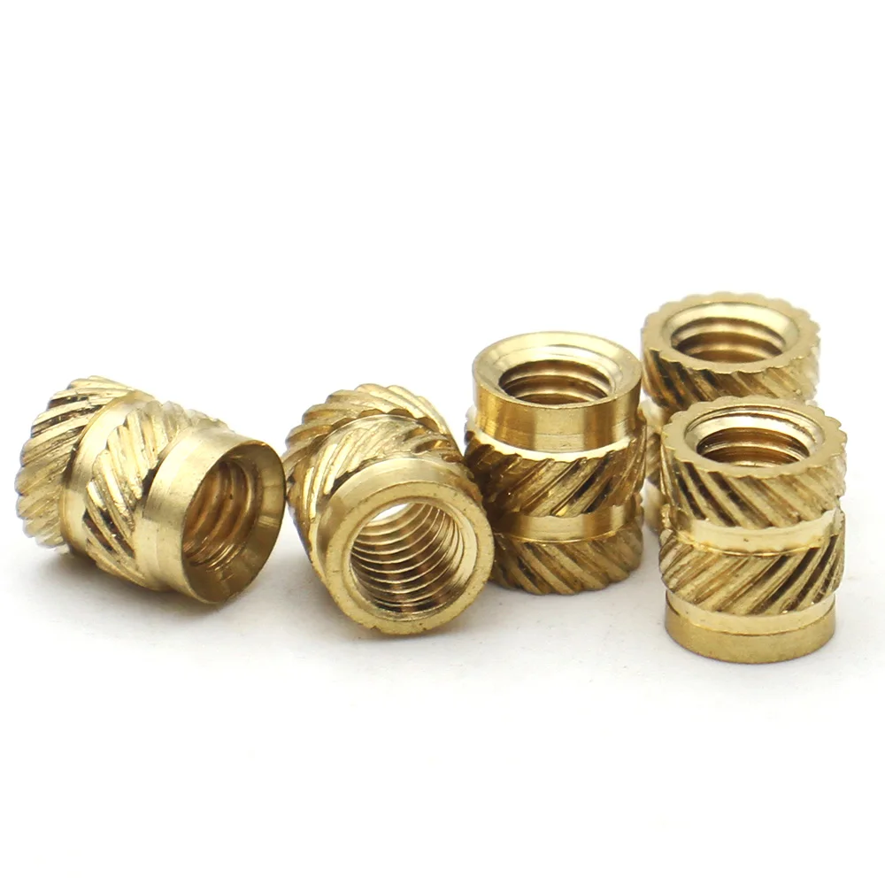 M2 M3 M4 M5 M6 M8 Brass Heat Set Insert Nuts Knurled Through-Hole Threaded Embedded Copper Nuts Injection Molding Plastic Parts