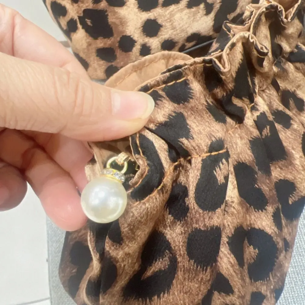Modische Perlen-Reißverschluss-Kosmetiktasche für Damen Große Kapazität Leopardenmuster Reise-Organizer-Tasche Tragbare Handtasche für Reisen – Detail 16