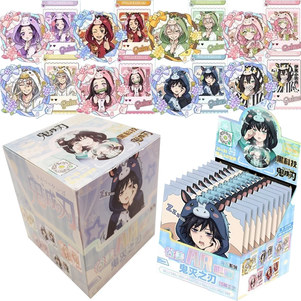 

Demon Slayer Character Flash Cards Collection Pajamas Party Theme Soft Cute Cartoon AR Badges Anime Peripheral Accessories Toy