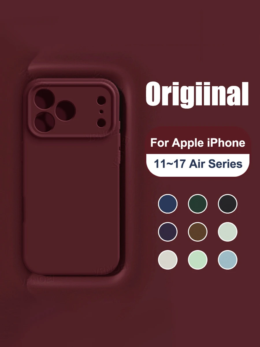 Original Silikon-Gefühl-Objektivschutzhülle für iPhone 17, 14, 12, 11, 13, 15, 16 Pro Max für Apple 16 15 14 Plus, stoßfeste Abdeckung