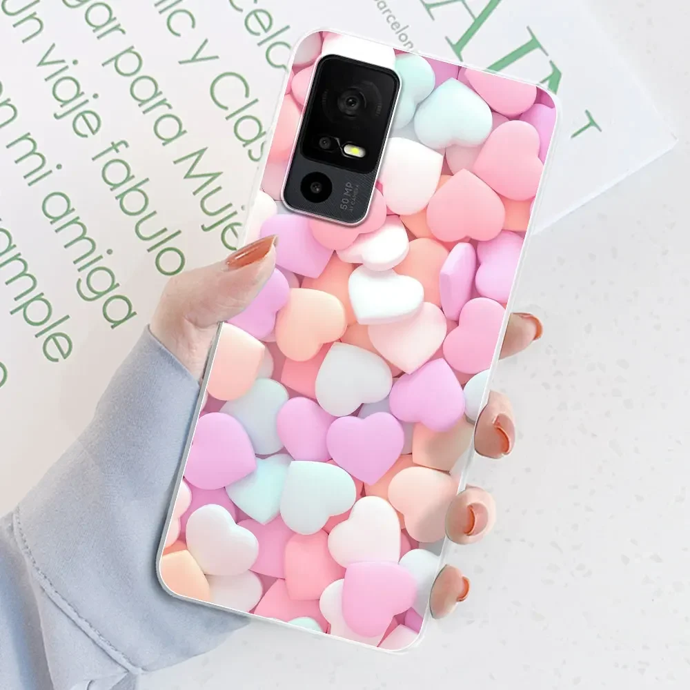 For TCL 40 SE Case 6.75 inch Clear Soft Silicone TPU Back Case Cover For TCL 40 SE Phone Case Funda For TCL 40SE Bumper Coque