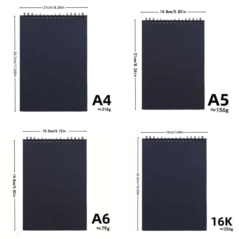 30 Sheets 8K 16K Coil Sketchbook Spiral Bound Eco-Friendly Thick Drawing Paper Acid Free A4 A5 A6 Artist Sketch Pad Colored Lead