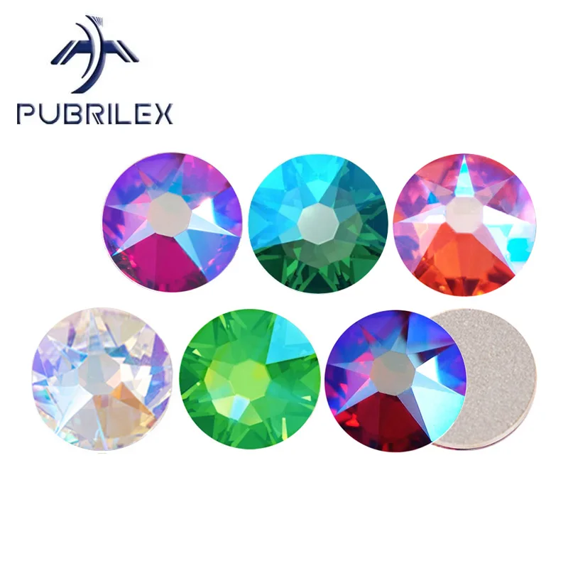 288pcs SS16 SS20 Pubrilex 2088NOHF Shimmer Effects Crystal Stones Non Hotfix Flatback Rhinestones for Nail Garment Decoration