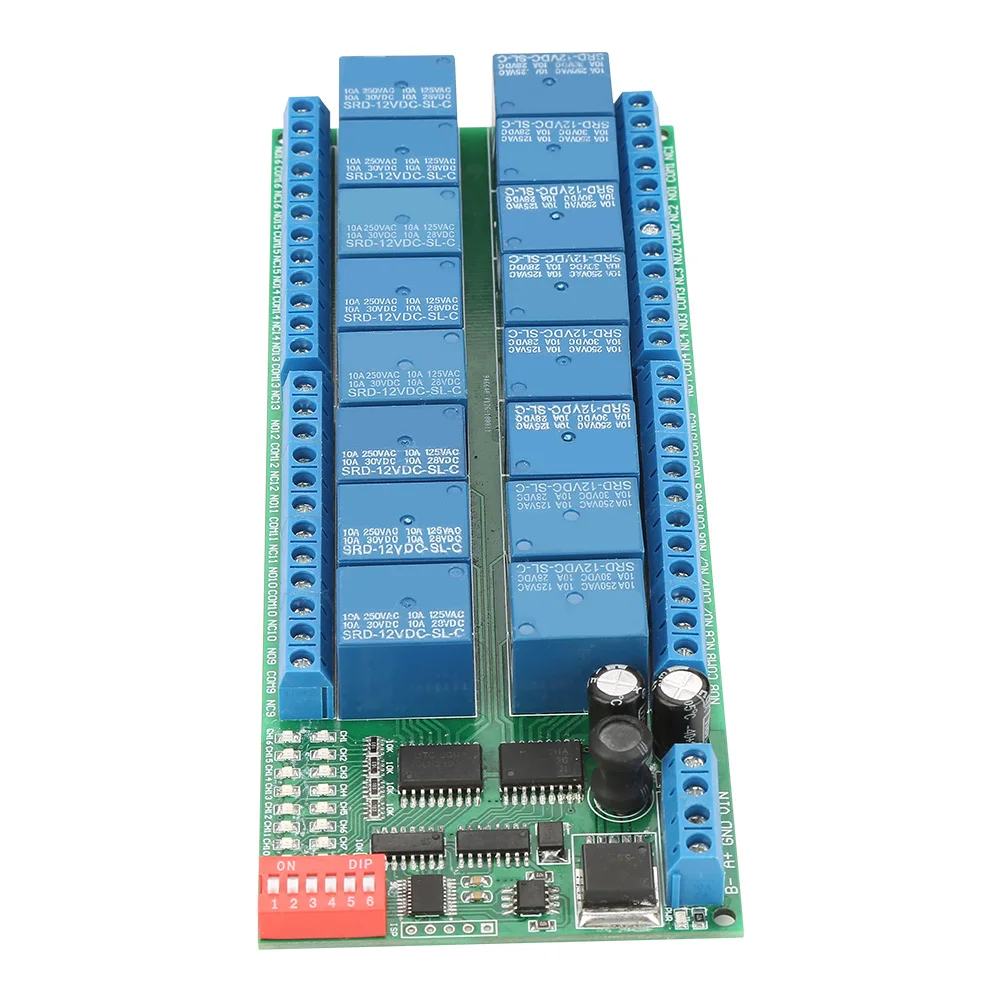 DC 12V 16 Channel MODBUS RTU RS485 Relay Module Board PLC Controller Serial Port Switch