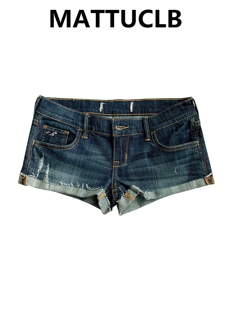 

Summer Women Low Rise Jeans Shorts Denim Shorts Y2K 2000s Gyaru Coquette Japanese Harajuku Hot Pants High Street Tide Sexy 2026