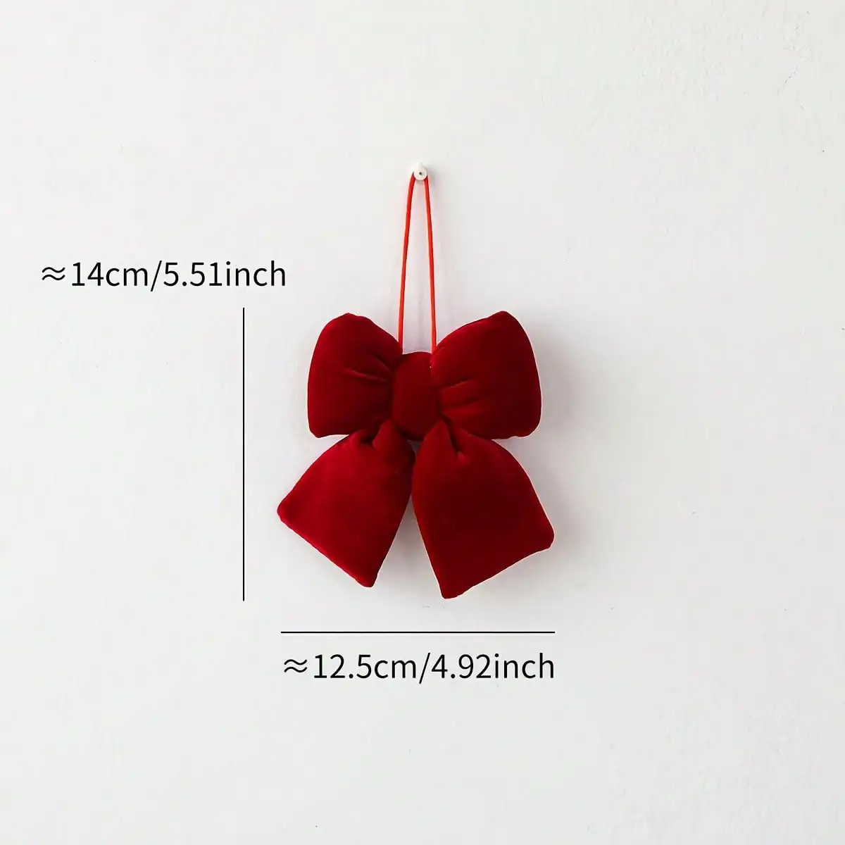 1 Stück Weihnachtsschleife aus Samt, Weihnachtsbaumschmuck, Hochzeitsdekoration, Dekoration für den Urlaub und die Heimatambiente – Detail 7