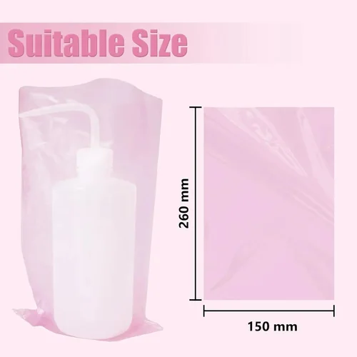 Imagen 2 del producto 250 Uds. Bolsas desechables para botellas de lavado de tatuajes, cubiertas para botellas exprimibles, suministro de limpieza de tatuajes transparente de plástico, accesorios para tatuajes