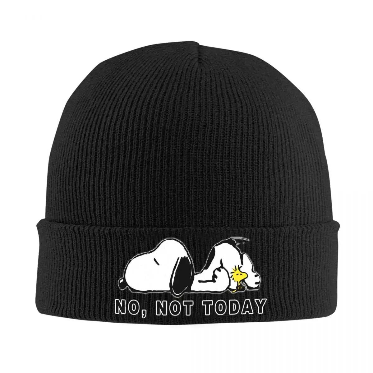 Not Today Snoopy Peanuts Beanie Hats Hip Hop Caps Men Women Gym Knitted Hat Winter Design Warm Beanie Hat