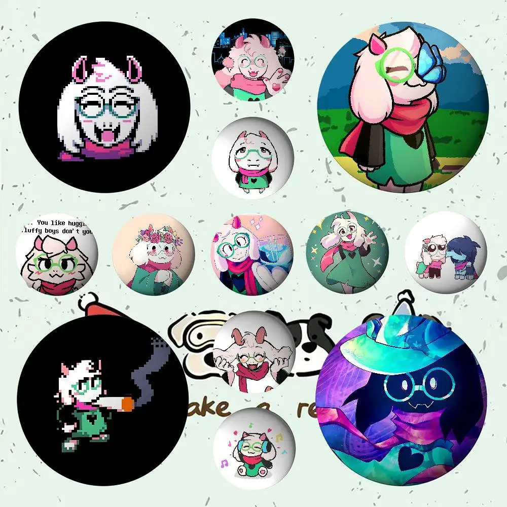 

Cute D-Deltarune Ralsei Brooches Stylish Ornament Pins Exquisite Round Badge Bag Accessories Jewelry Gifts