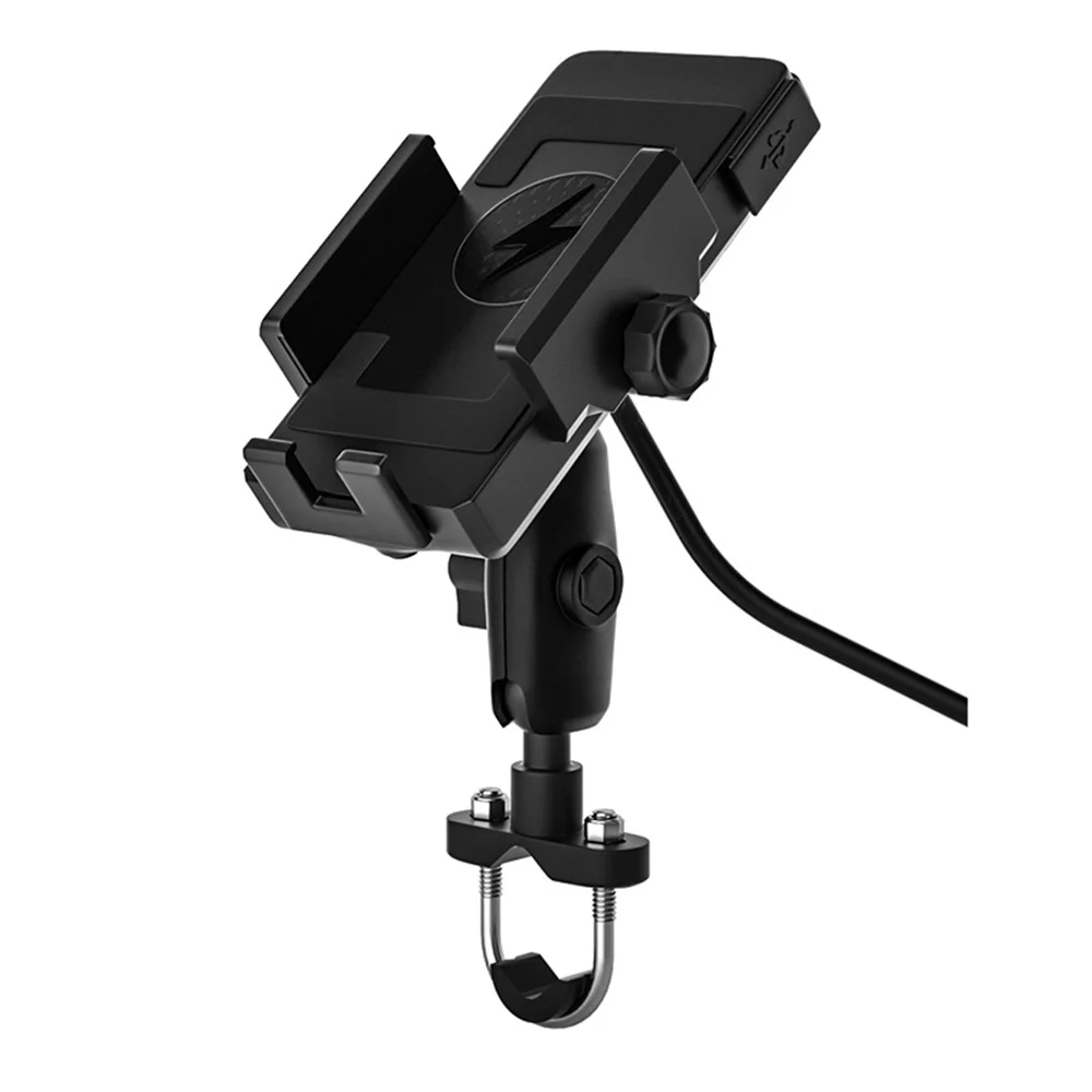 Motorcycle Phone Holder with Smart Inverter Wireless Charging, DC12-120V Voltage for 4.5-7