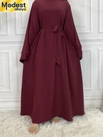 Abaya modeste Ramadan Musulman De Mode Maxi Robe turquie Caftan vêtements islamiques Musulman pour les femmes Robe Hijab Caftan robes 1