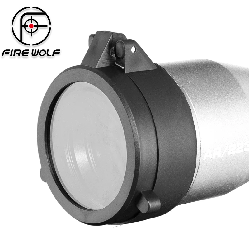 FIRE WOLF 30mm-53.3mm Precision Flip-Open Objective Lens Protector (Translucent) - Dust & Impact Resistant