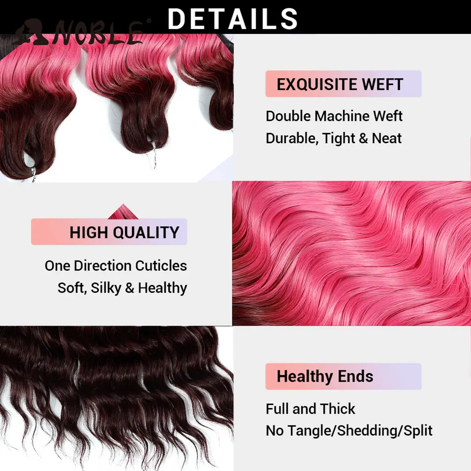 نوبل الكروشيه الشعر الاصطناعية موجة المياه تجديل وصلات شعر أومبير قوس قزح اللون موجة عميقة الضفيرة تويست الشعر التمديد #5