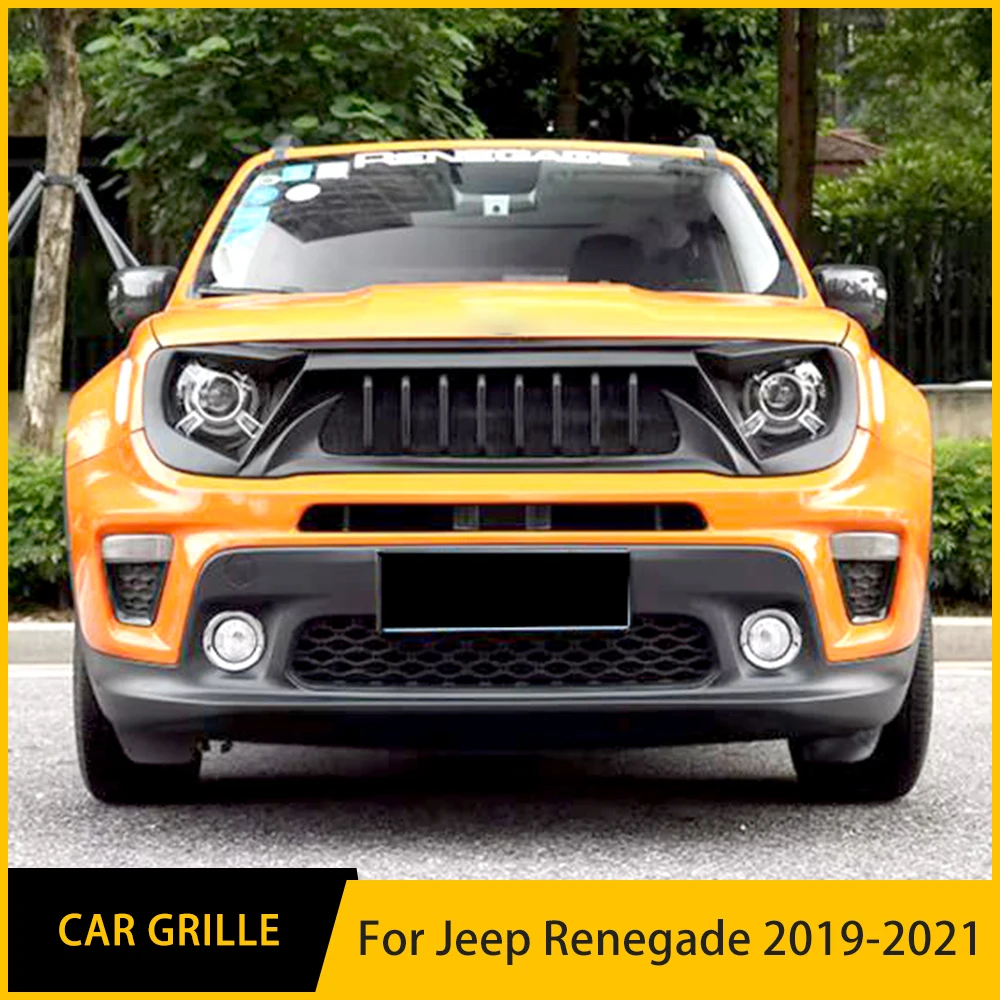 

For Jeep Renegade Grills 2019 20 21 22 Front Bumper Racing High Quality Black Carbon Air Grille Styling Exterior Accessories