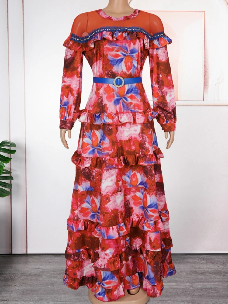 

Elegant African Dresses For Women 2025 New Africa Clothing Plus Size Turkey Wedding Party Long Dress Dashiki Ankara Print Outfit