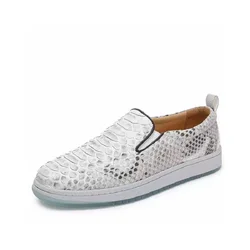2025 new arrival Fashion snake skin causal shoes men,male Genuine leather shoes PDD625