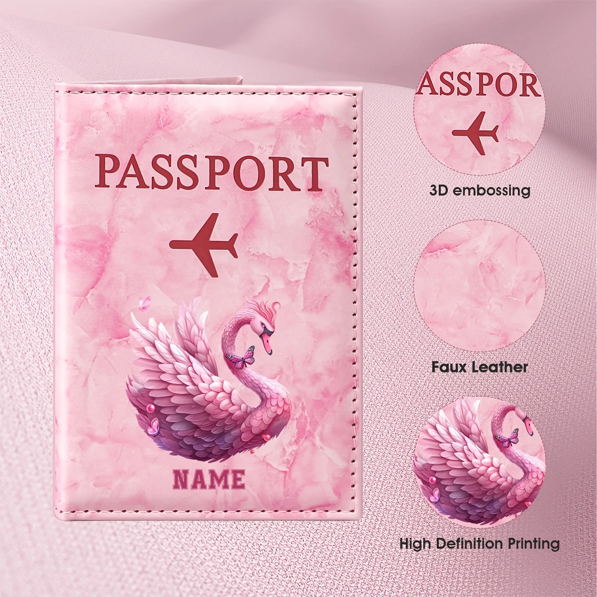 Travel Accessories Pink - Porta Passaporto in PU con Illustrazione