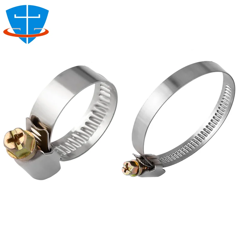 50PCS Stainless Steel German Hose Clips Water Pipe Air Car Fuel Hose Fix Pipe Clamps Worm Drive Durable Throat Hoop Clamp Parts