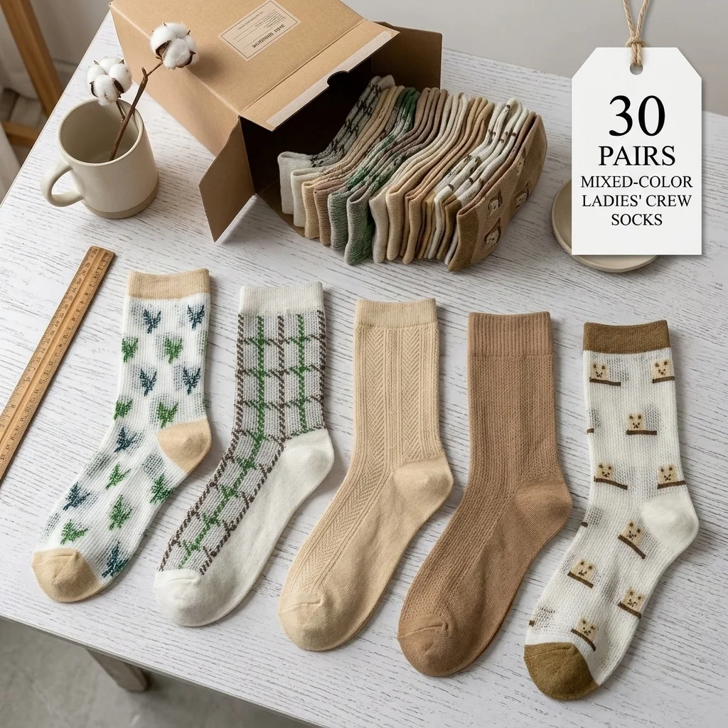 

30 пар носков до середины икры для повседневной носки женщинами дома