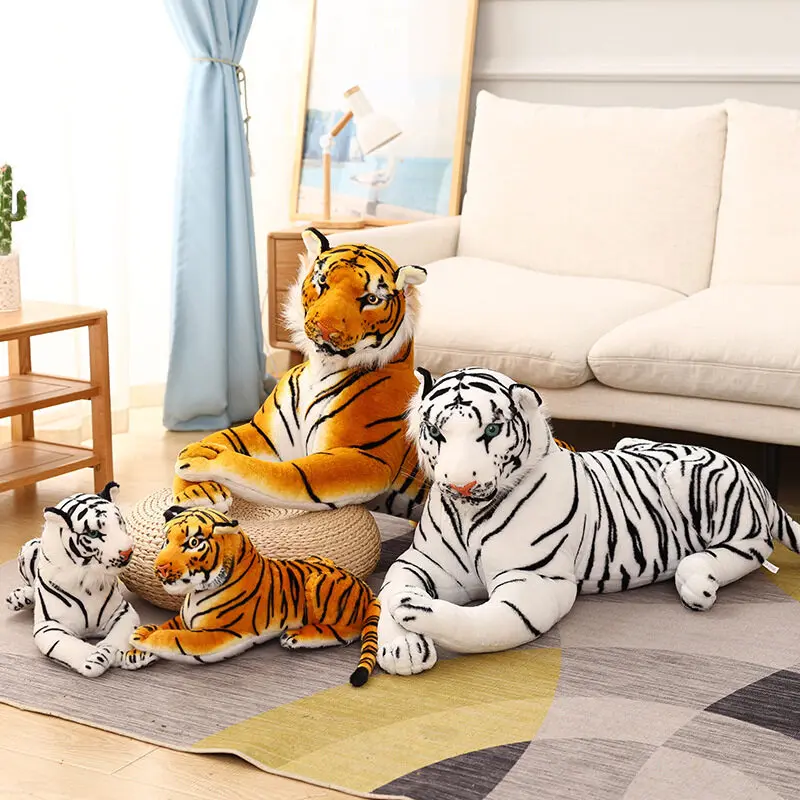 Kawaii Real Life Tiger Plush Toy Pillow Soft Stuffed Animal Tiger Plushies Doll Gift for Kids Children Home Decor