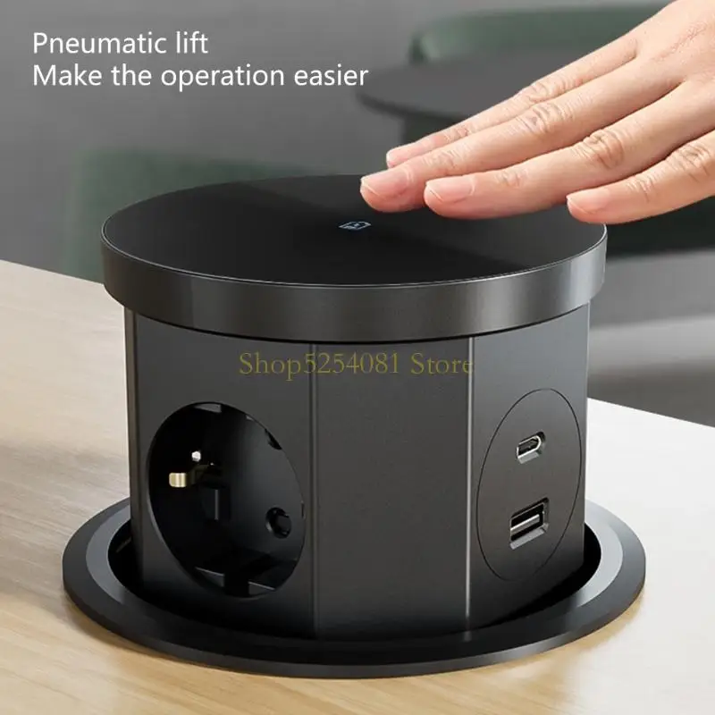 AXYC Hydraulic Damping Lifting Outlets Concealed Tabletops Retractable Outlet Desktop Usb Charging Countertops Power Socket