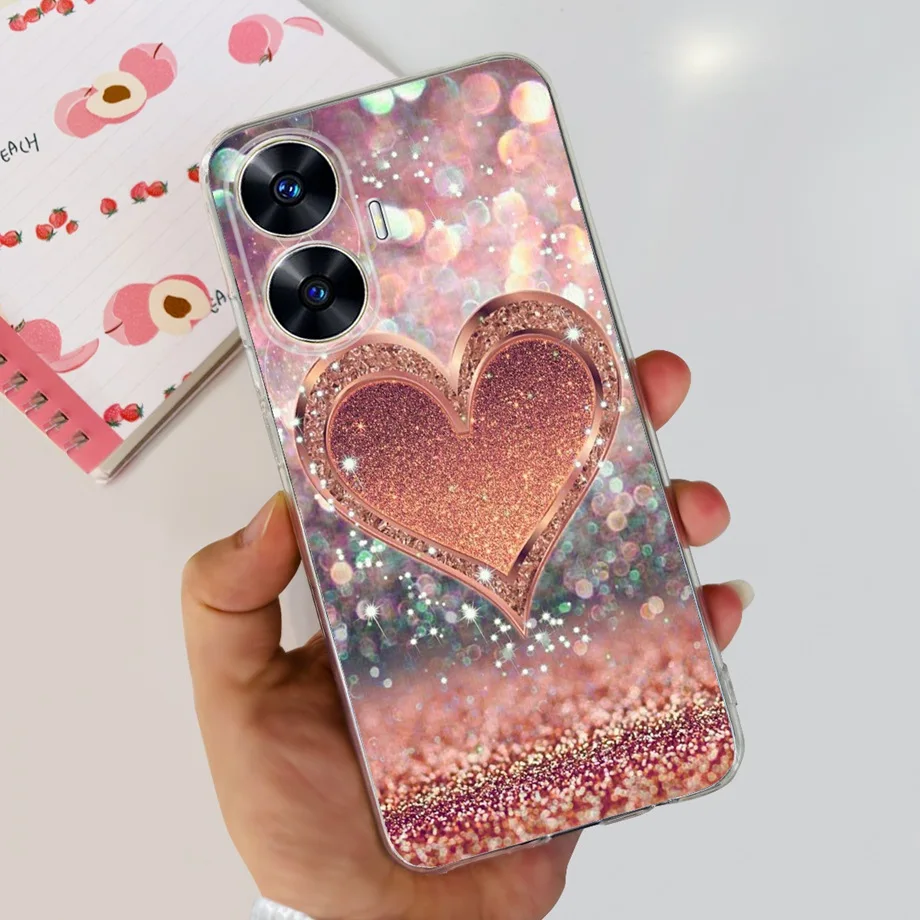 For Realme C55 Case Luxury Silicone Soft Phone Back Cover Cases For OPPO Realme C55 Funda Women Fashion RealmeC55 RMX3710 Capa