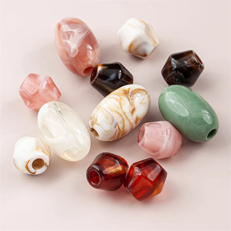 Free shipping 50pcs/lot color print geometry ovals irregular shape resin beads diy jewelry garment keychain pendant accessory