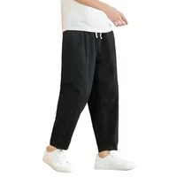 Pantalon en coton et lin pour homme, décontracté, solide, respirant, streetwear, droit, proximité, wstring, baggy, léger, sport, nouveau 4