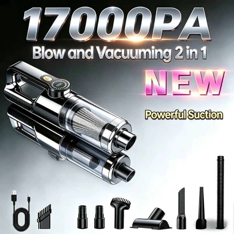 

Автомобильный пылесос, беспроводной, с функцией очистки от пыли одним нажатием кнопки, мощный портативный пылесос, мини-пылесос с большой силой всасывания, ручной пылесос.