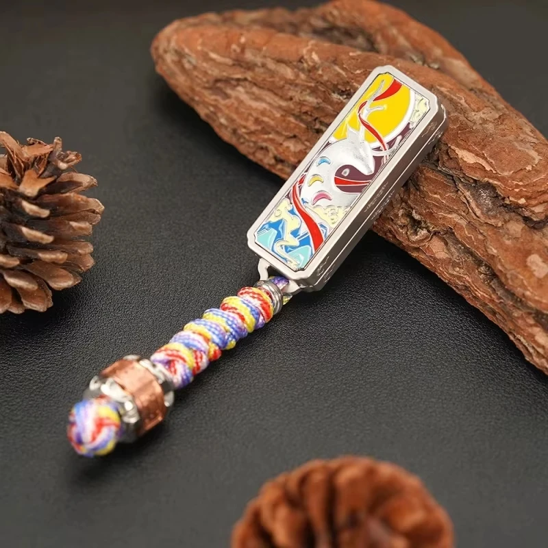 تسعة ألوان الغزلان ضبط الشوكة EDC المغناطيسي دفع بطاقة المنزلق الملونة قلادة سبينر تململ الضغط الإصبع لعبة الدوران