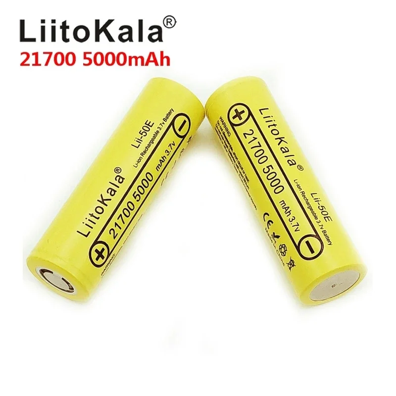 LiitoKala 21700 3.7V  4800 5000mAh Li-Ion Battery Discharger 35A PowerBattery High Discharge Battery E-ToolsBattery