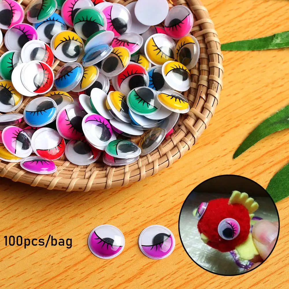 100pcs/bag Handmade Stuffed Animals Parts Plastic DIY Dolls Materials Plush Panda Eye 3D Dolls Accessories Wiggling Moving Eyes