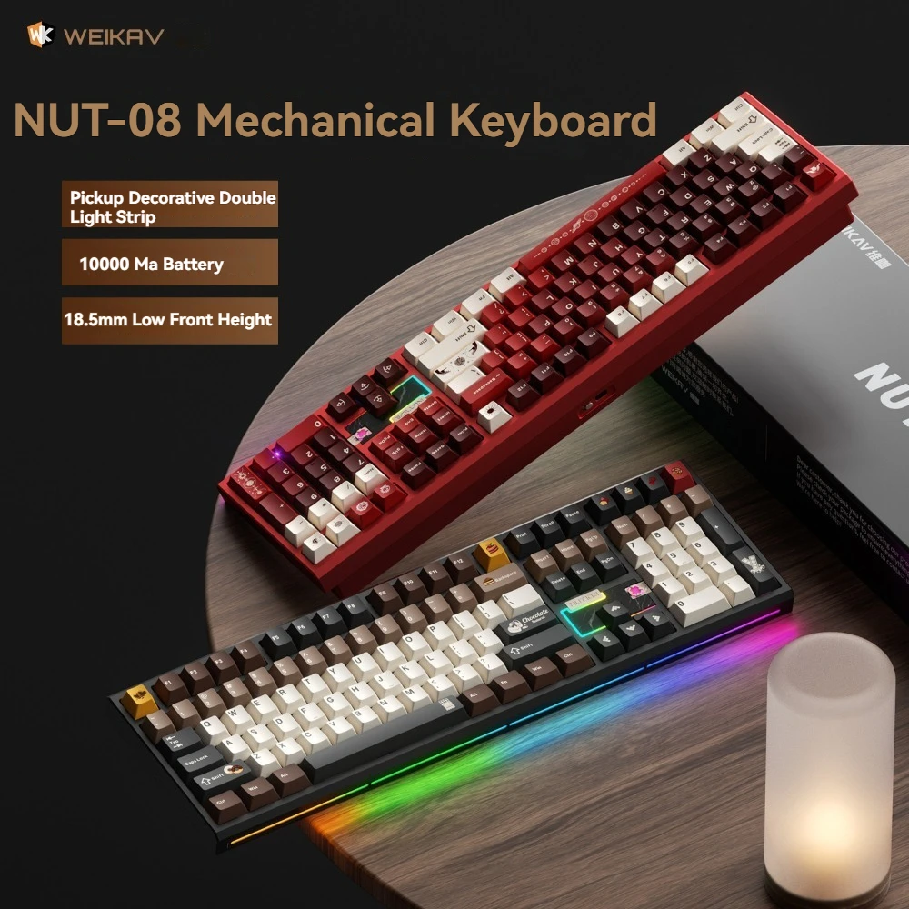 Teclado Mecánico Inalámbrico WEIKAV Nut108, Tri-Modo, Aleación de Aluminio, Compatible con Qmk/Via, Kit de Teclado Intercambiable en Caliente, Accesorios para Gamers, Regalos