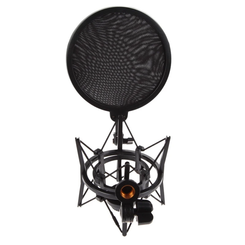 Professional Microphone Mic Shock Mount With Shield Articulating Head Holder Stand Bracket For Studio Broadcast