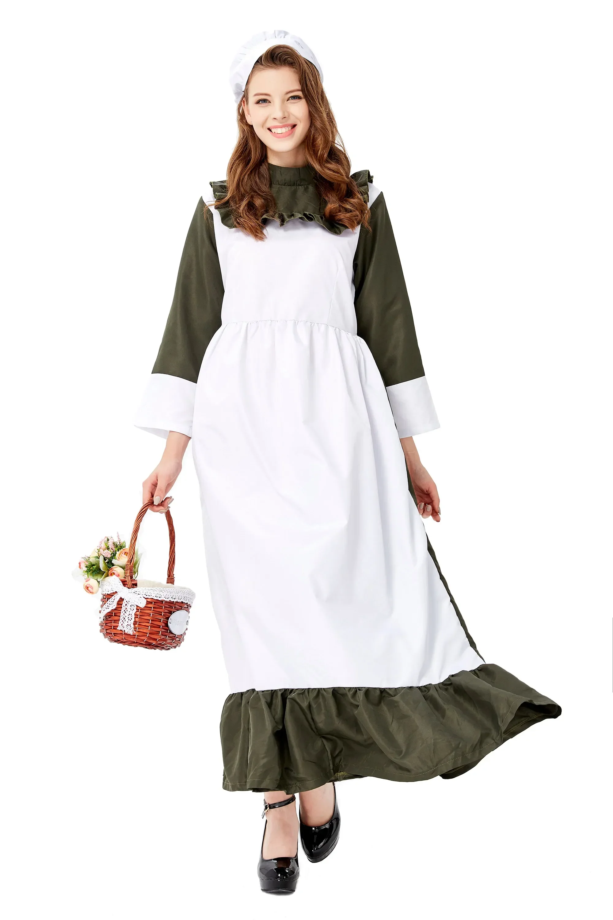 M-XL Female Housekeeper Housemaid Cosplay Woman Halloween Maid Costume Carnival Purim Masquerade Rave Party Dress