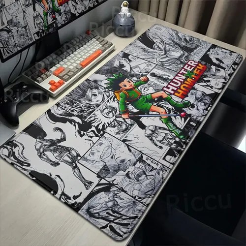 Imagen 2 del producto Alfombrilla de ratón grande con impresión HD Hunter x hunter, alfombrilla de ordenador de Anime, alfombrilla de ratón para juegos, alfombrilla de escritorio para ordenador portátil y oficina, accesorios de escritorio antideslizantes