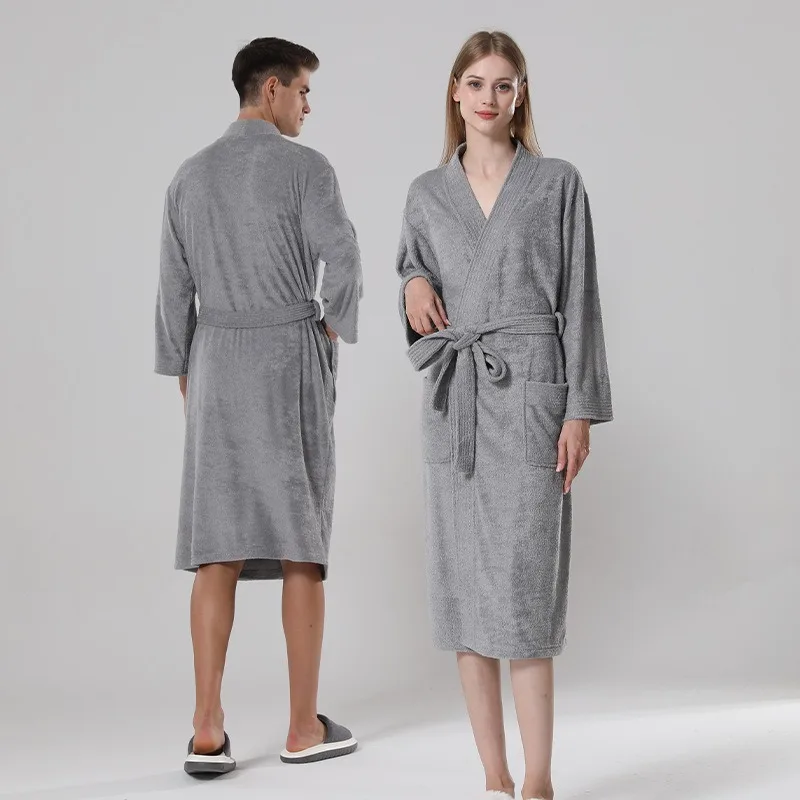 Albornoz casero Material de toalla absorbente Pijamas Pijamas para parejas Albornoz de SPA informal