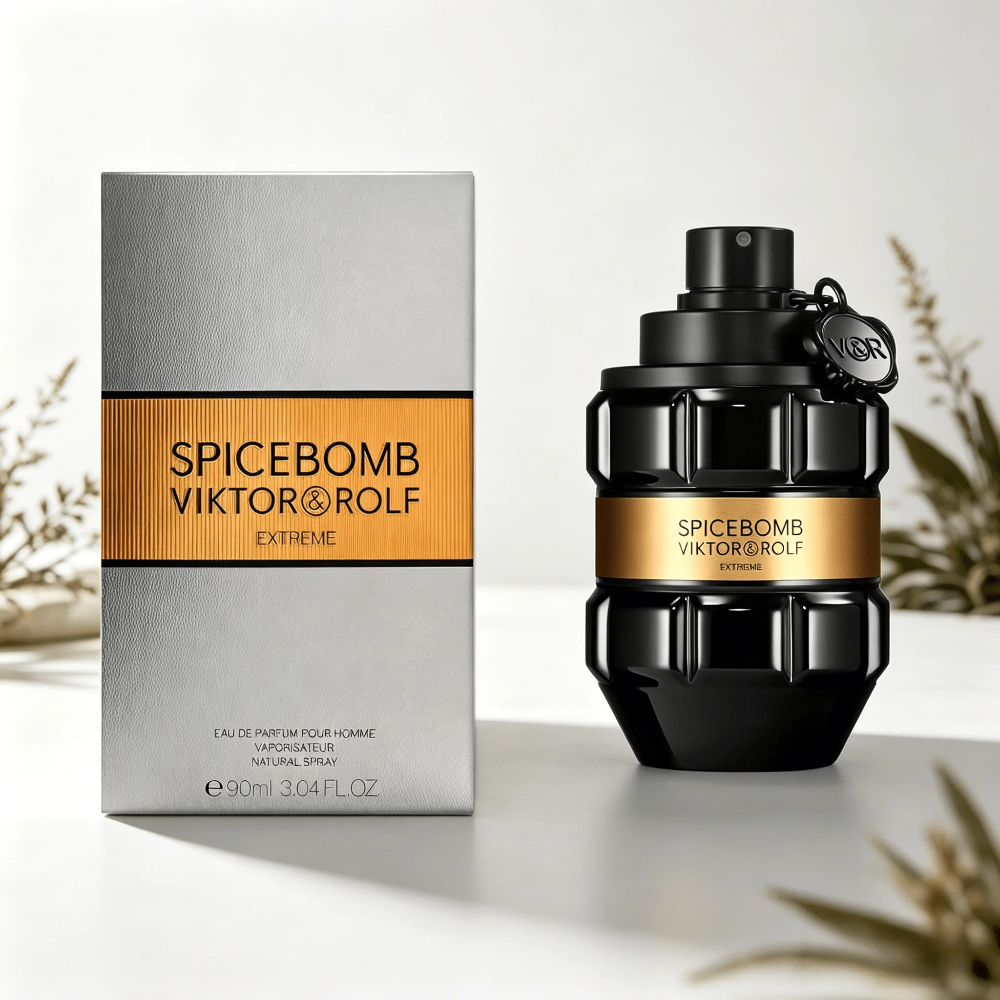 Viktor & Rolf Spicebomb Extreme Men EDP Perfume Rich Spicy Warm Tobacco Scent Matte Black Geometric Bottle Luxury Gold Band Gift Perfume for Him view 6