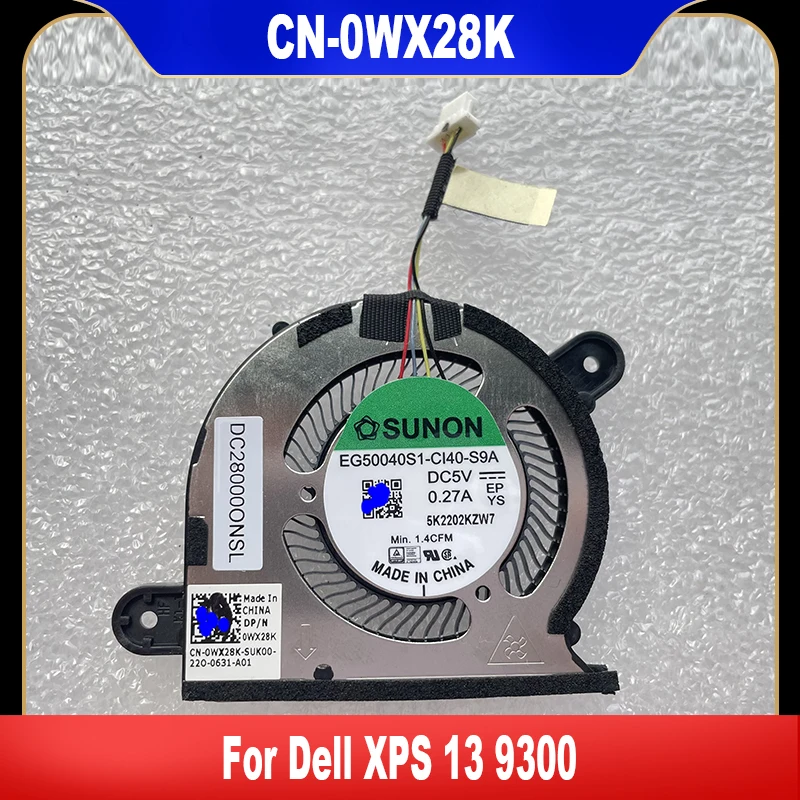 0WX28K Novo Original Para DELL XPS 13 9300 Ventilador de Resfriamento para Laptop WX28K CN-0WX28K DC28000ONSL Alta Qualidade